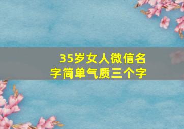 35岁女人微信名字简单气质三个字