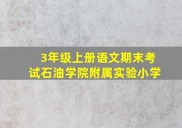 3年级上册语文期末考试石油学院附属实验小学