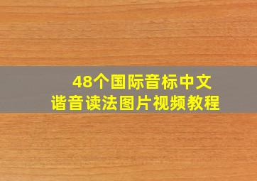 48个国际音标中文谐音读法图片视频教程