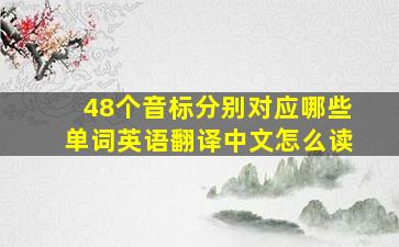 48个音标分别对应哪些单词英语翻译中文怎么读