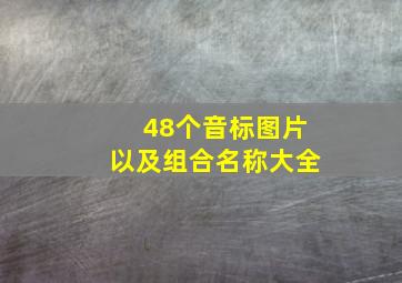 48个音标图片以及组合名称大全