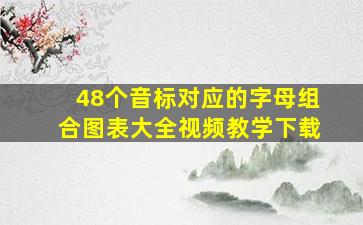 48个音标对应的字母组合图表大全视频教学下载