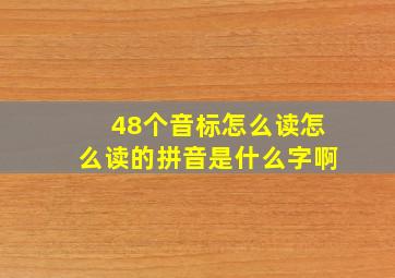 48个音标怎么读怎么读的拼音是什么字啊