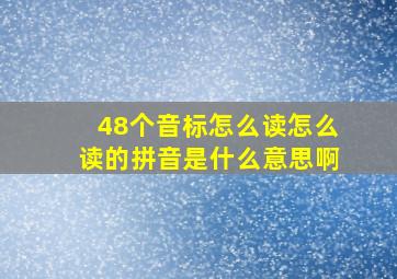 48个音标怎么读怎么读的拼音是什么意思啊