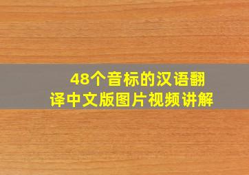 48个音标的汉语翻译中文版图片视频讲解