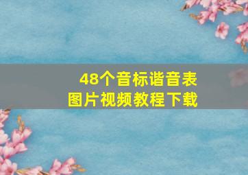 48个音标谐音表图片视频教程下载