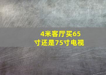 4米客厅买65寸还是75寸电视