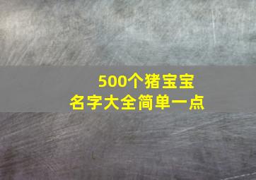 500个猪宝宝名字大全简单一点