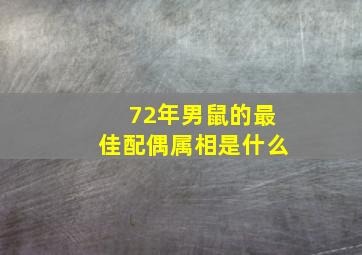 72年男鼠的最佳配偶属相是什么