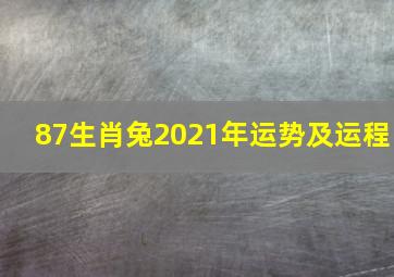 87生肖兔2021年运势及运程