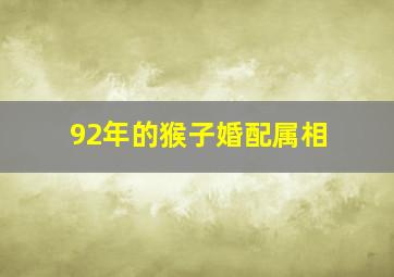 92年的猴子婚配属相