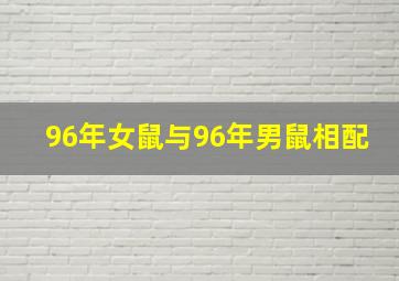 96年女鼠与96年男鼠相配