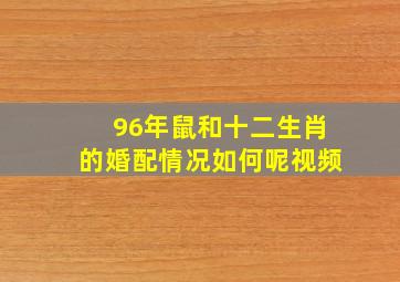 96年鼠和十二生肖的婚配情况如何呢视频