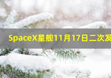 SpaceX星舰11月17日二次发射