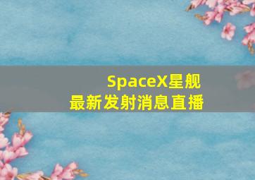 SpaceX星舰最新发射消息直播