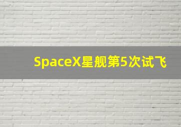 SpaceX星舰第5次试飞