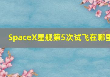 SpaceX星舰第5次试飞在哪里