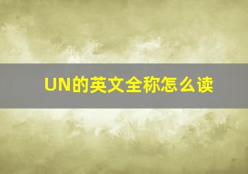 UN的英文全称怎么读