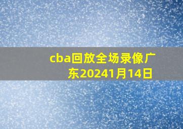 cba回放全场录像广东20241月14日