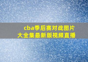 cba季后赛对战图片大全集最新版视频直播