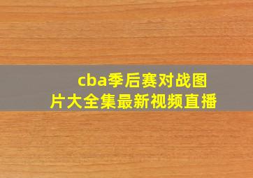 cba季后赛对战图片大全集最新视频直播