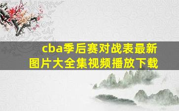 cba季后赛对战表最新图片大全集视频播放下载