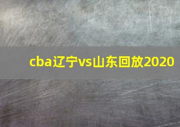 cba辽宁vs山东回放2020