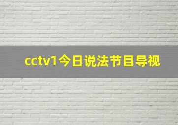 cctv1今日说法节目导视