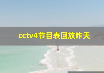 cctv4节目表回放昨天