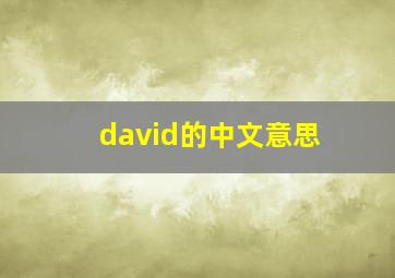 david的中文意思