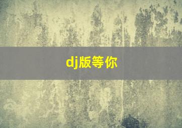 dj版等你