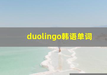 duolingo韩语单词