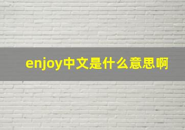 enjoy中文是什么意思啊