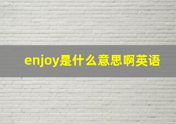 enjoy是什么意思啊英语