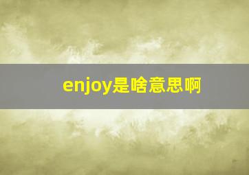 enjoy是啥意思啊