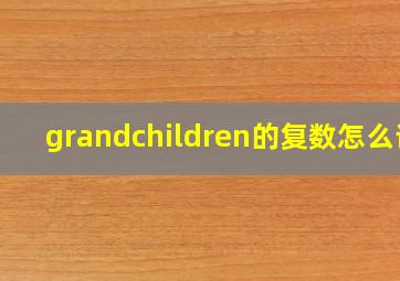 grandchildren的复数怎么读