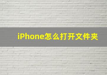 iPhone怎么打开文件夹