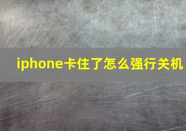 iphone卡住了怎么强行关机