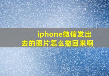 iphone微信发出去的图片怎么撤回来啊