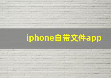 iphone自带文件app