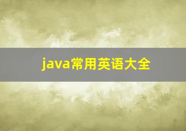 java常用英语大全