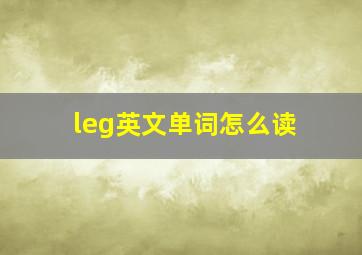 leg英文单词怎么读