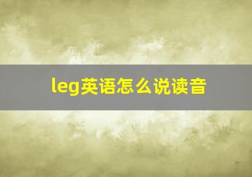 leg英语怎么说读音