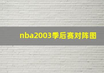 nba2003季后赛对阵图