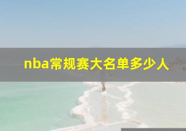 nba常规赛大名单多少人