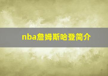 nba詹姆斯哈登简介