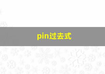 pin过去式