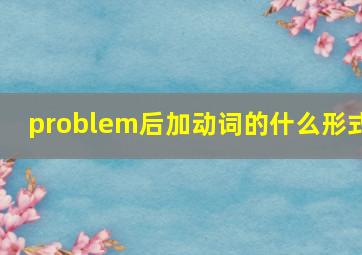 problem后加动词的什么形式