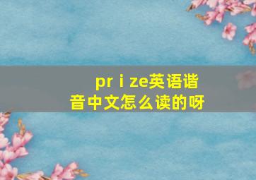 prⅰze英语谐音中文怎么读的呀