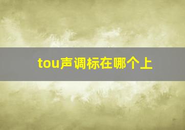 tou声调标在哪个上